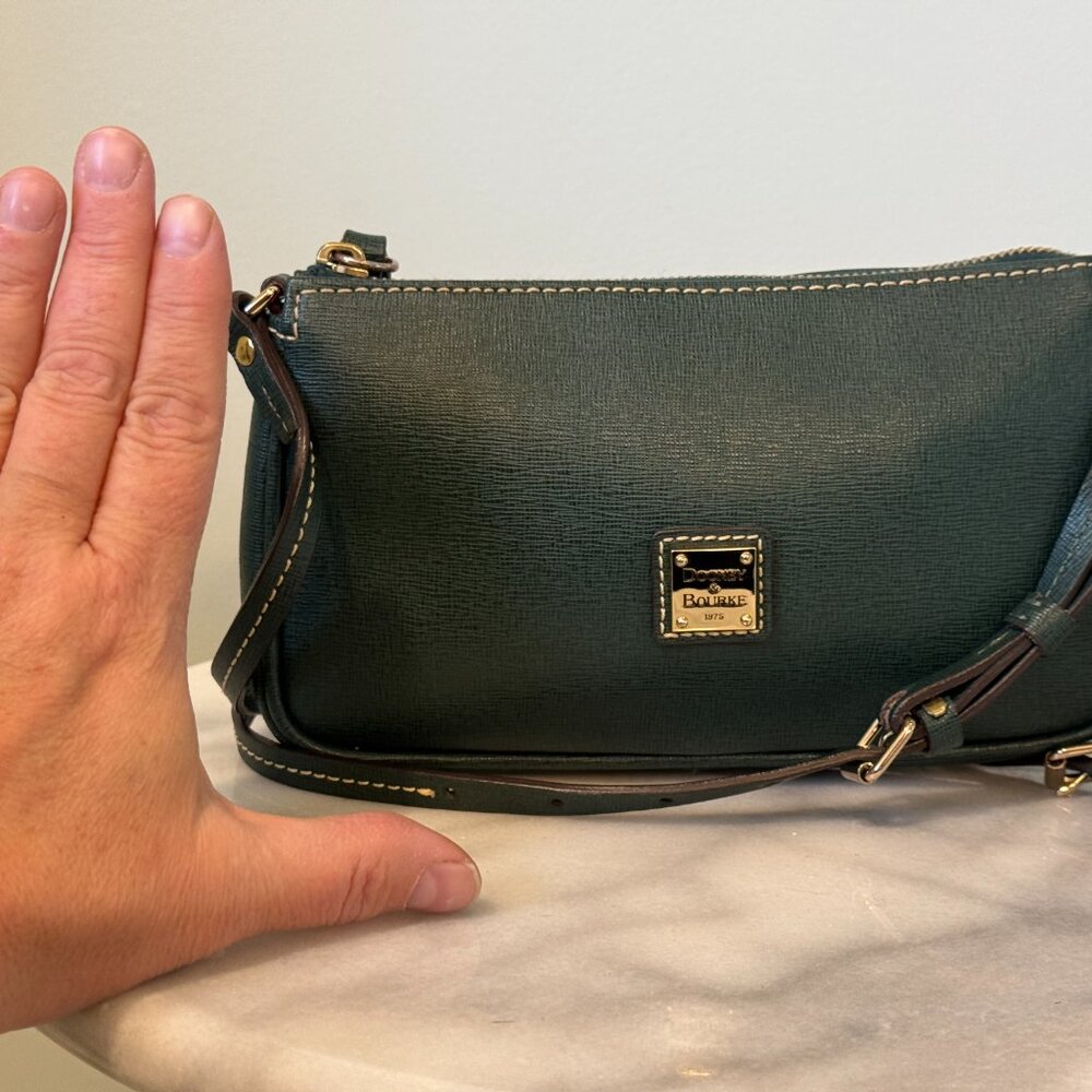 Dooney & Bourke Dark Green Crossbody Pouchette Bag - Picture 2 of 4